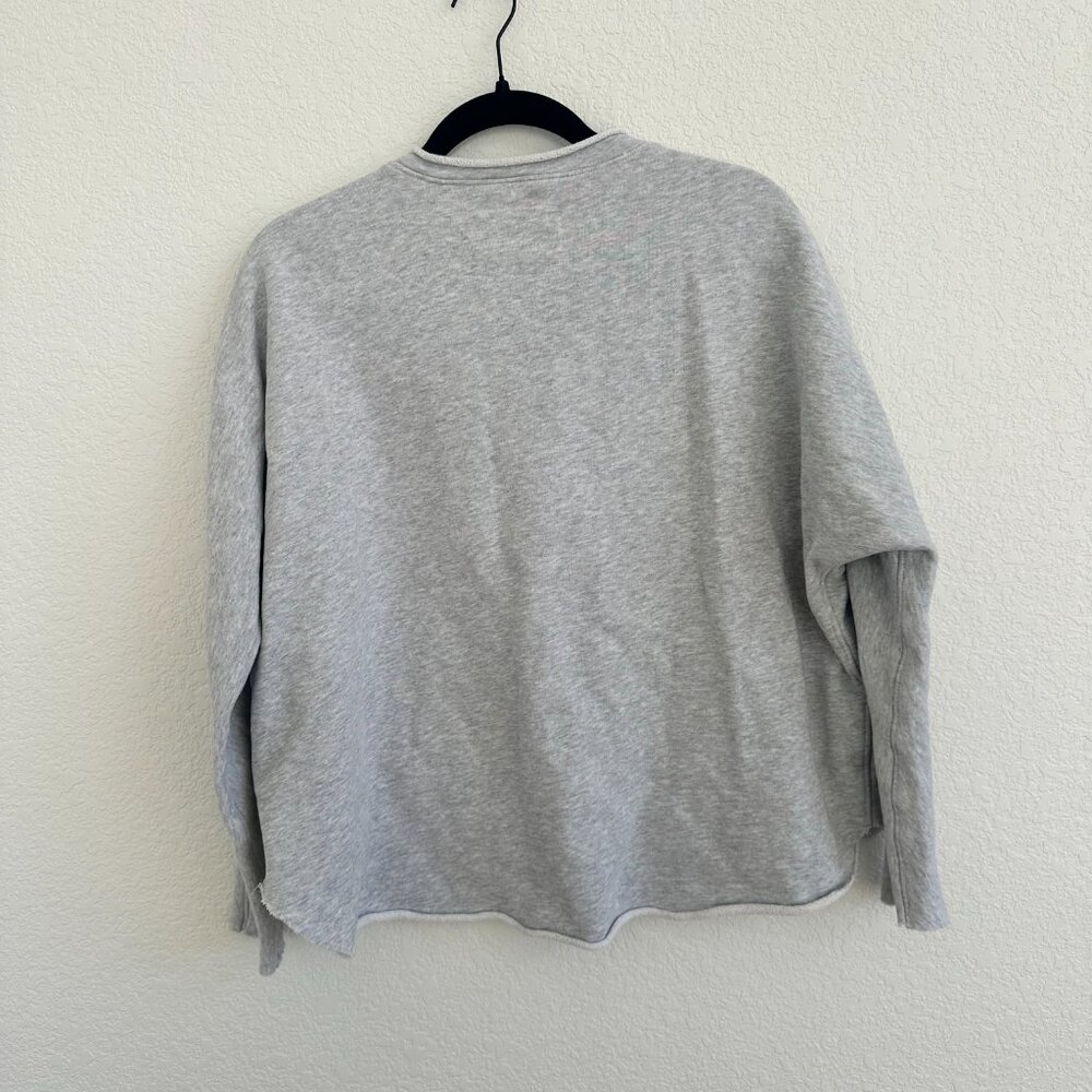 Frank & Eileen Raw Hem oversized Caplet Sweatshirt, grey, small - Picture 6 of 7